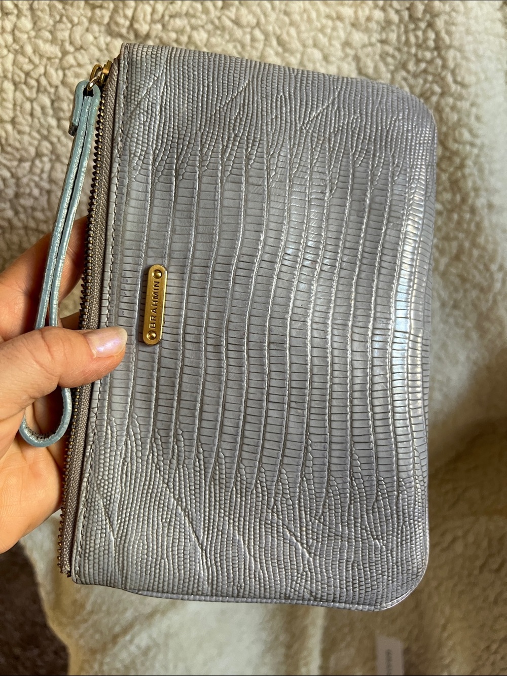Brahmin lizard leather wristlet
